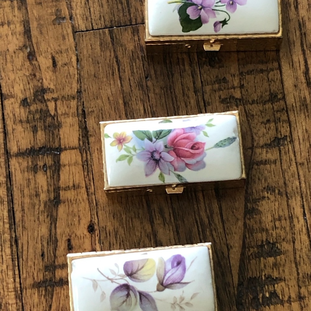 3 vintage pill containers